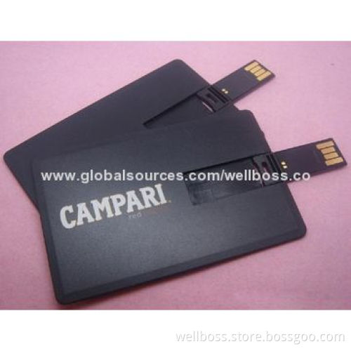 Promotional Custom Credit Card-shaped USB 2.0 Flash Drive with Free Sample, for Gift